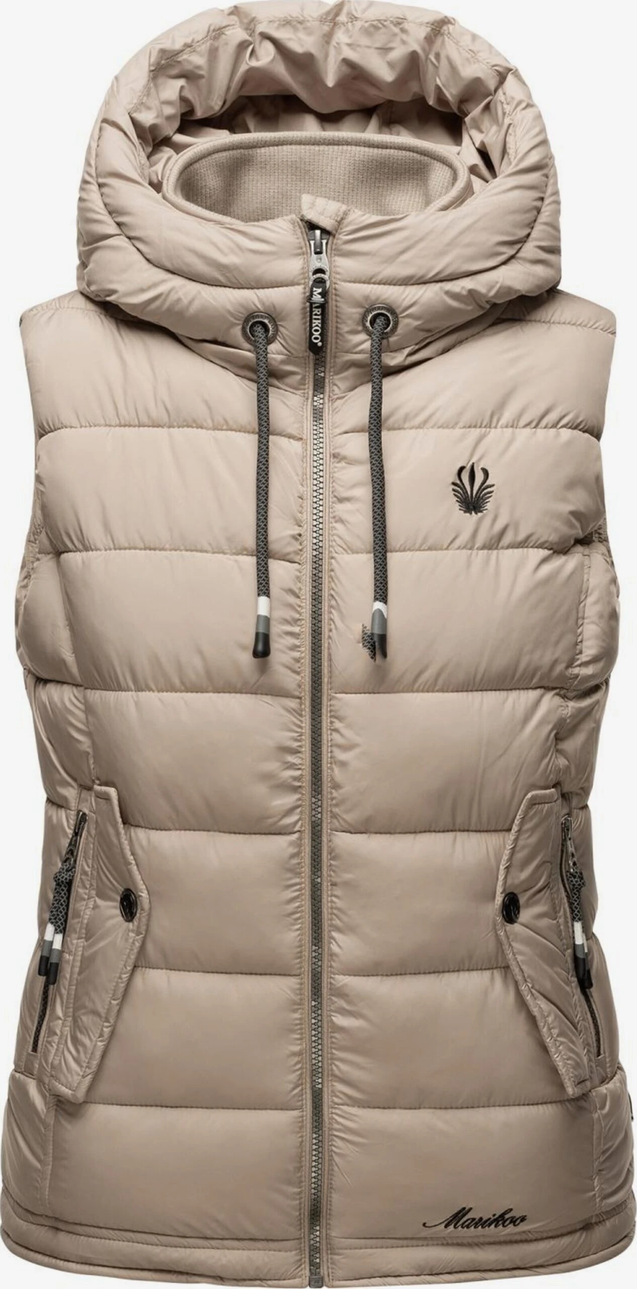 Marikoo Vestes Sans Manches Gilet Taisaa Femme Taupe 4 Marikoo Vestes Sans Manches Gilet Taisaa Femme Taupe – Image 2