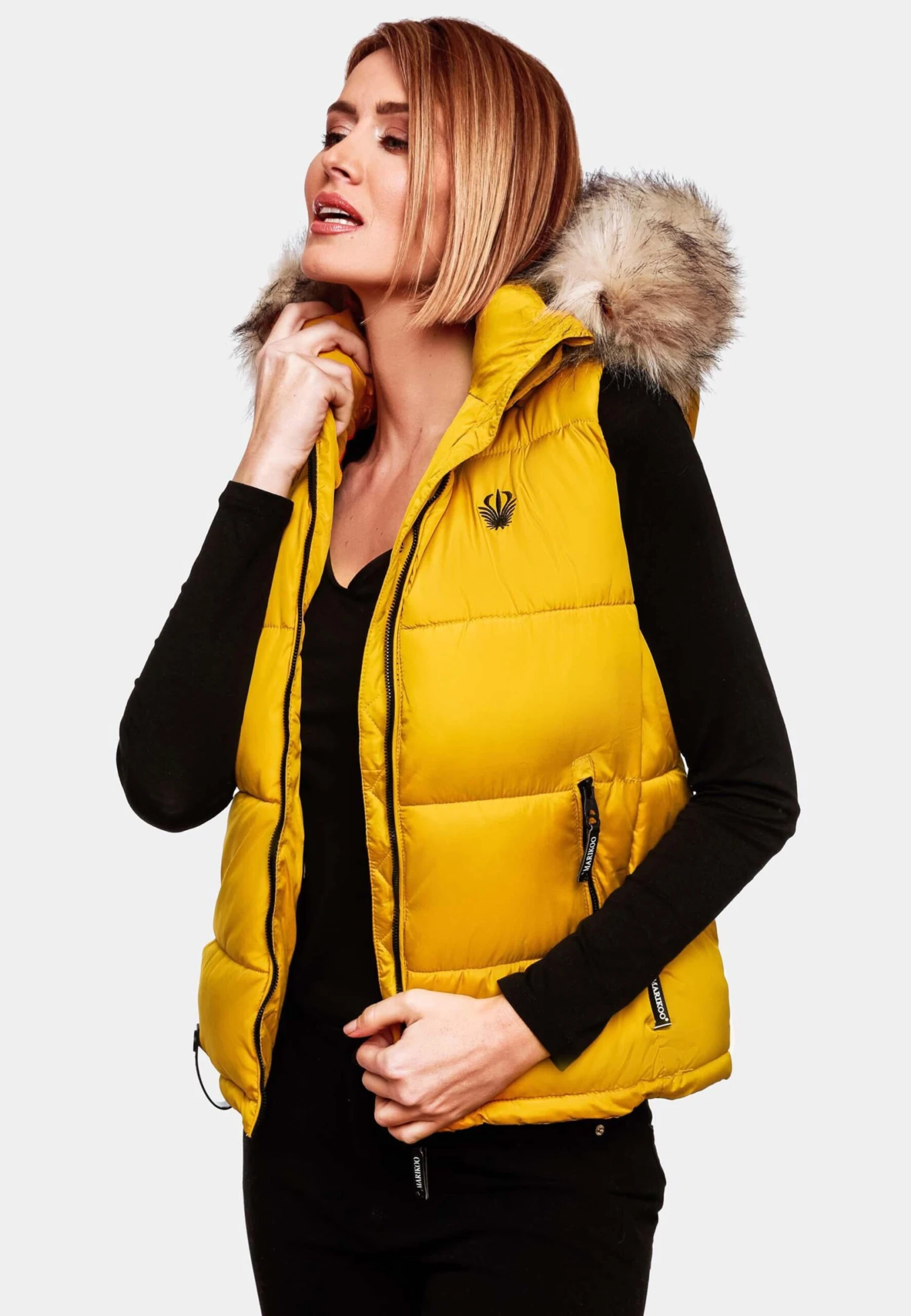 Marikoo Vestes Sans Manches Gilet Eisflöckchen Femme Jaune 12 Marikoo Vestes Sans Manches Gilet Eisflöckchen Femme Jaune – Image 10