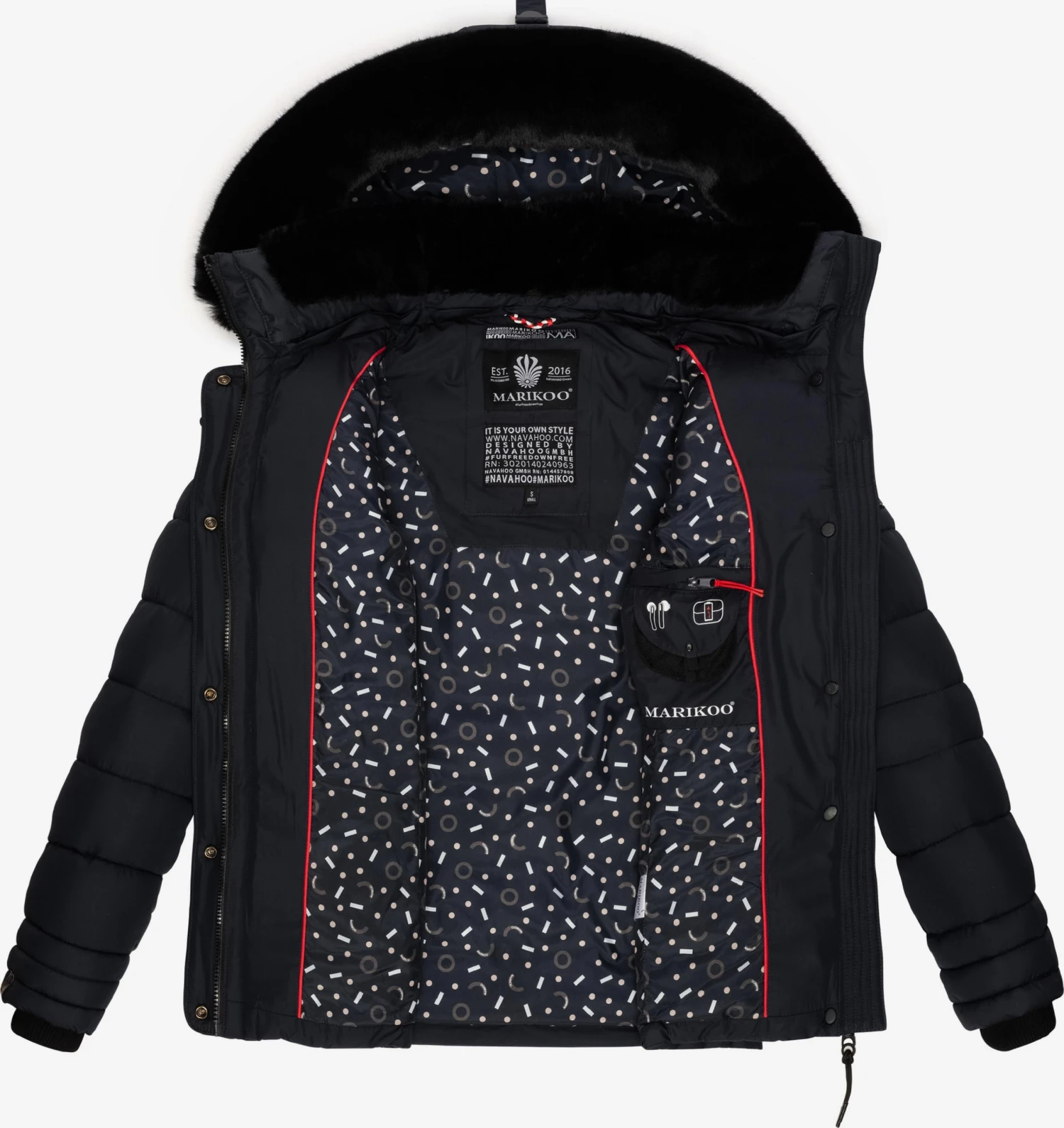 Marikoo Vestes Dhiver Veste D’hiver Qesra Femme Bleu Nuit 8 Marikoo Vestes Dhiver Veste D’hiver Qesra Femme Bleu Nuit – Image 6