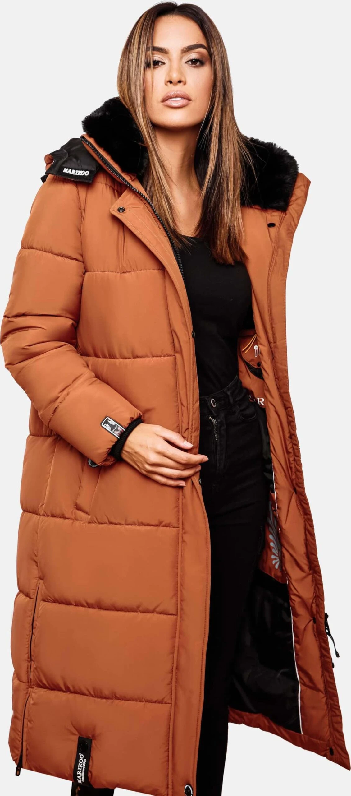 Marikoo Manteaux Dhiver Manteau D’hiver Femme Cognac 12 Marikoo Manteaux Dhiver Manteau D’hiver Femme Cognac – Image 10