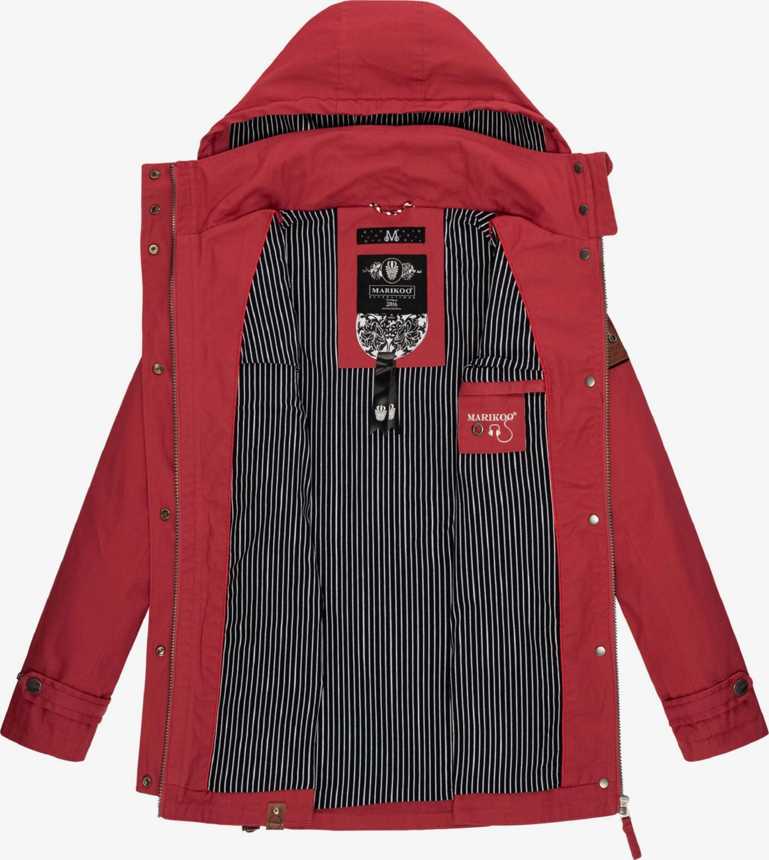 Marikoo Parkas Parka Mi-saison Nyokoo Femme Rouge 7 Marikoo Parkas Parka Mi-saison Nyokoo Femme Rouge – Image 5