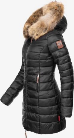 Marikoo Manteaux Dhiver Manteau D’hiver Rose Femme Noir -Marikoo d99e40bb92be516cf25b5488bbcc53db
