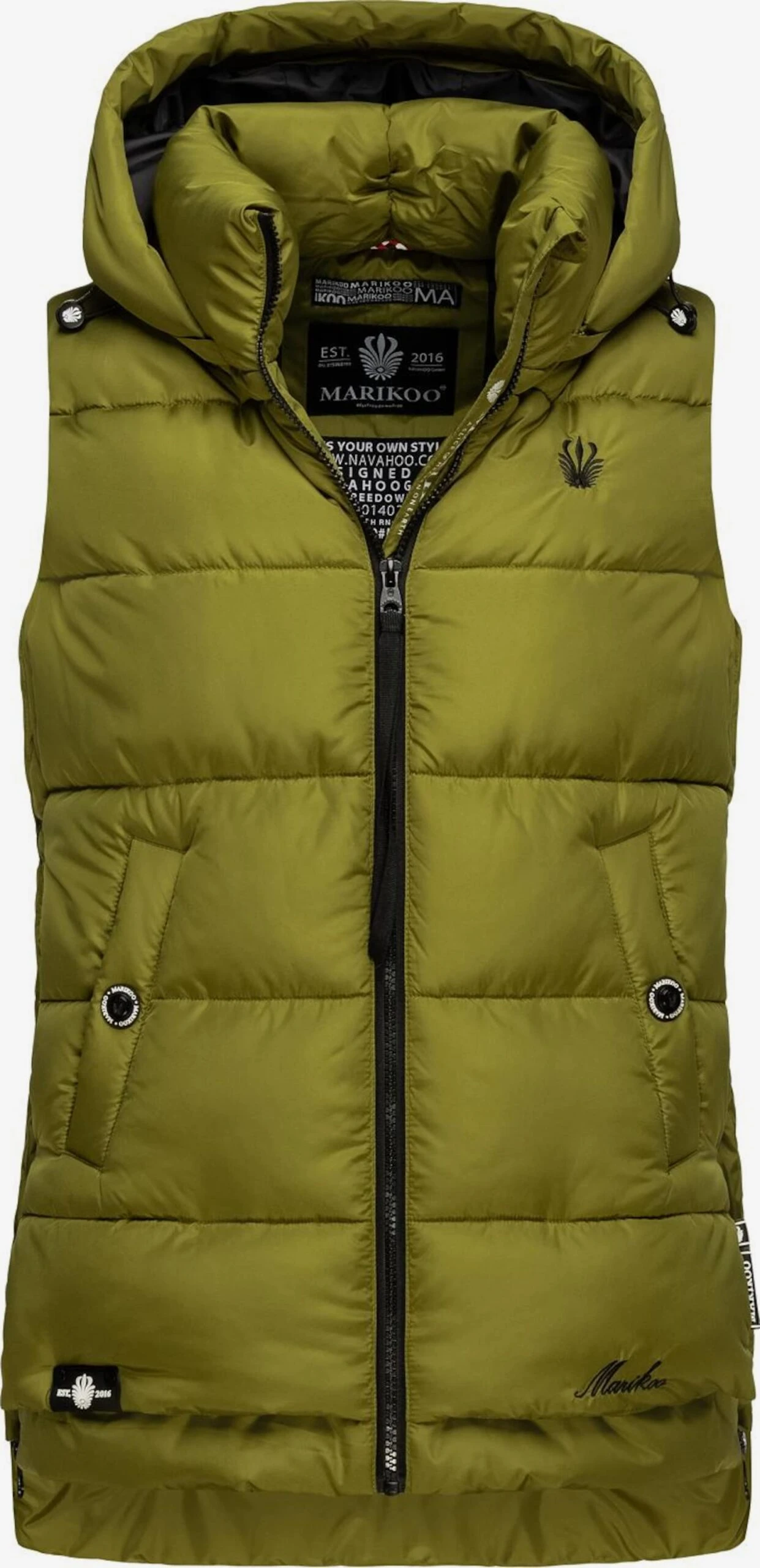 Marikoo Vestes Sans Manches Gilet Zarinaa Femme Olive 3 Marikoo Vestes Sans Manches Gilet Zarinaa Femme Olive