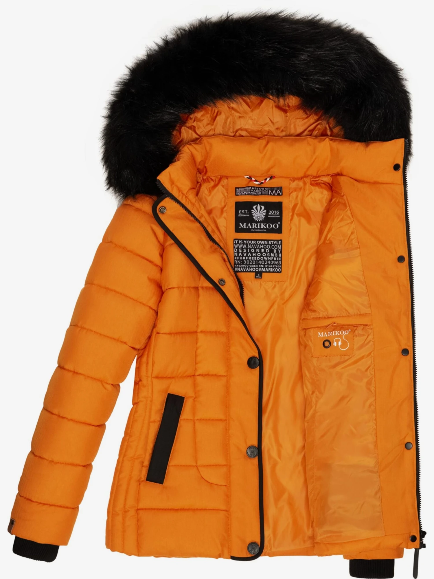 Marikoo Vestes Dhiver Veste D’hiver Unique Femme Orange 10 Marikoo Vestes Dhiver Veste D’hiver Unique Femme Orange – Image 8
