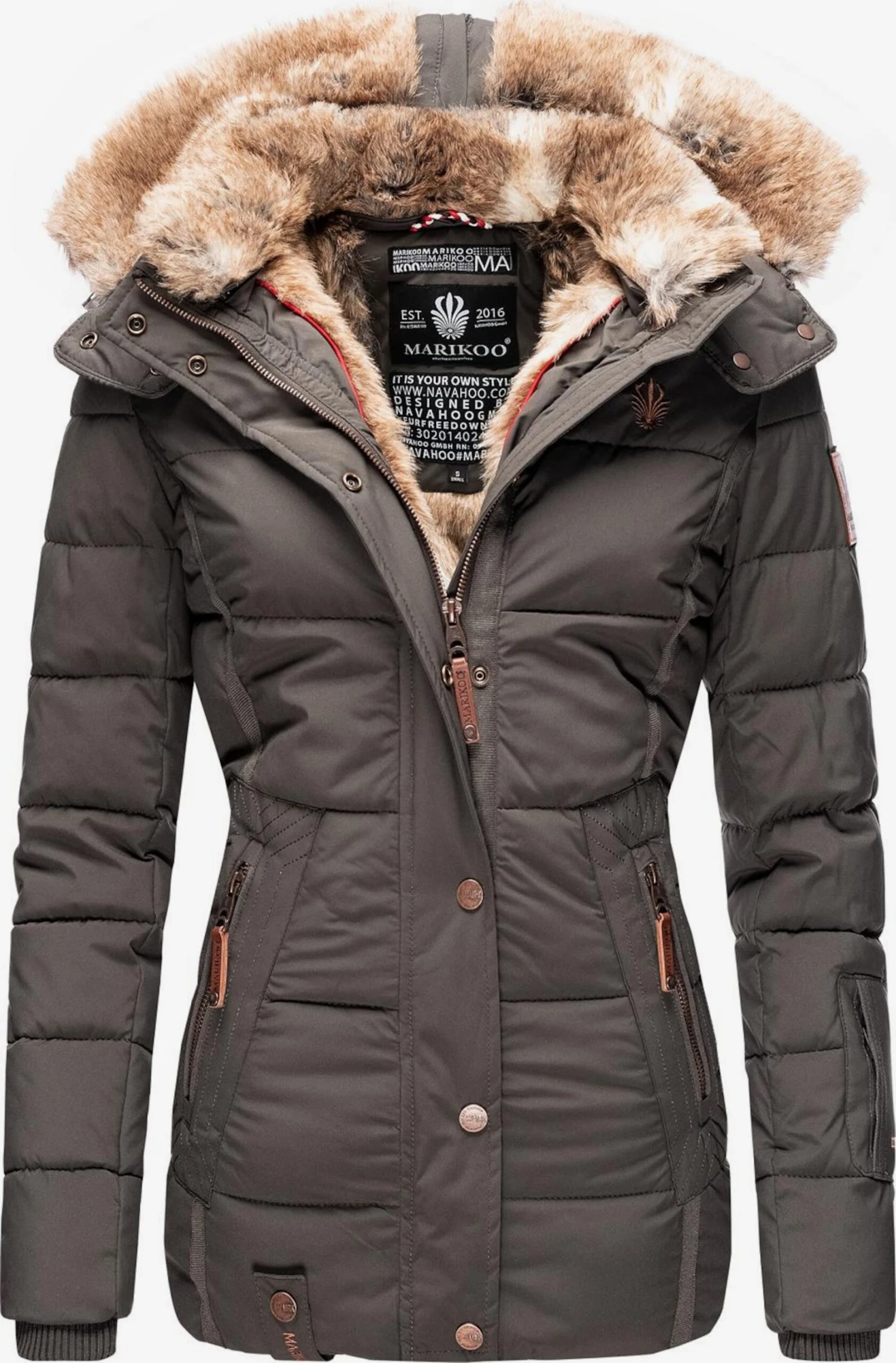 Marikoo Vestes Matelassées Veste D’hiver Nekoo Femme Taupe 3 Marikoo Vestes Matelassées Veste D’hiver Nekoo Femme Taupe