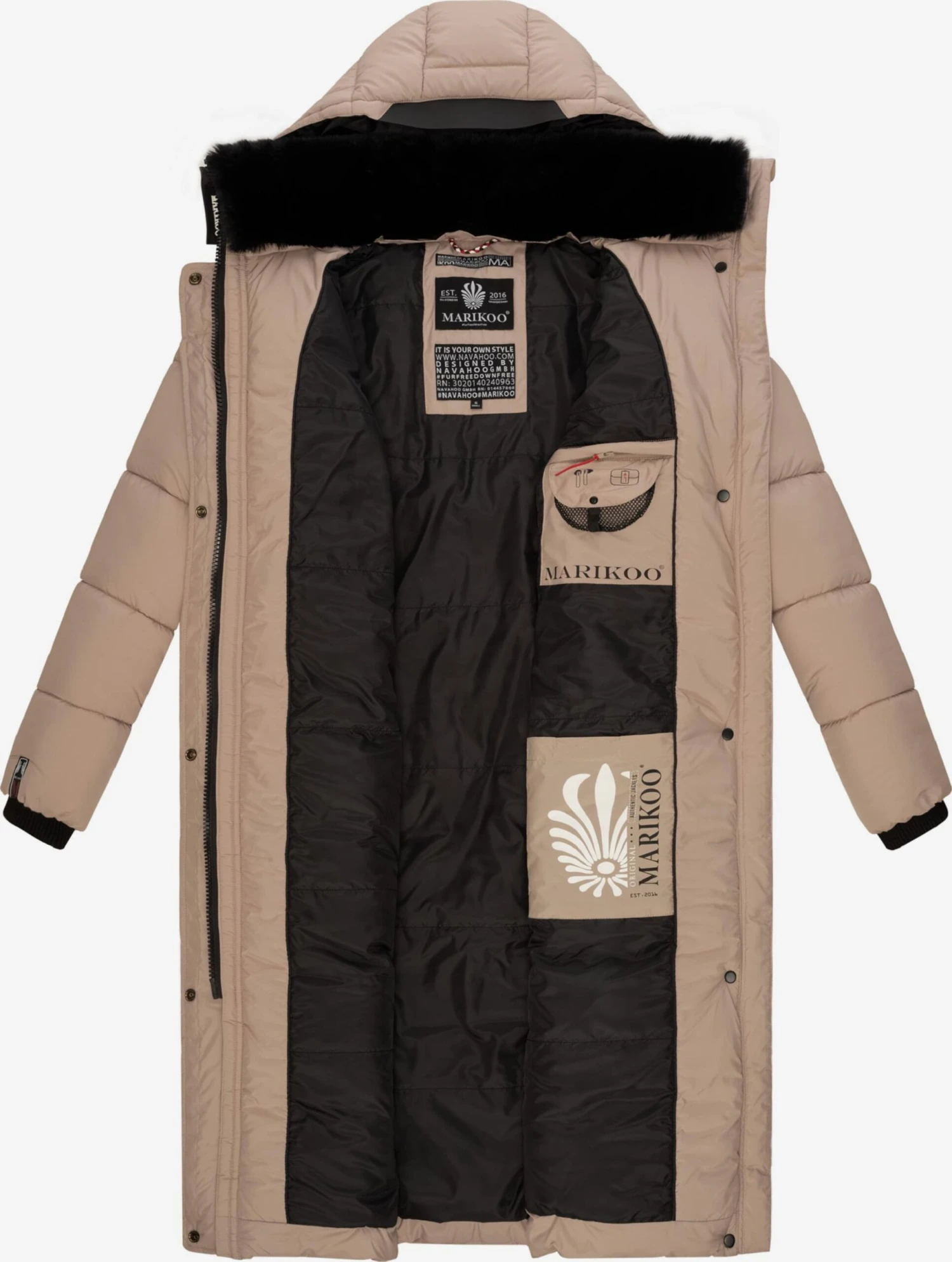 Marikoo Manteaux Dhiver Manteau D’hiver Femme Taupe 8 Marikoo Manteaux Dhiver Manteau D’hiver Femme Taupe – Image 6