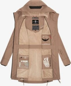 Marikoo Parkas Parka Mi-saison Femme Beige Foncé -Marikoo f2667f479b18d66b0aaf21994a66c511