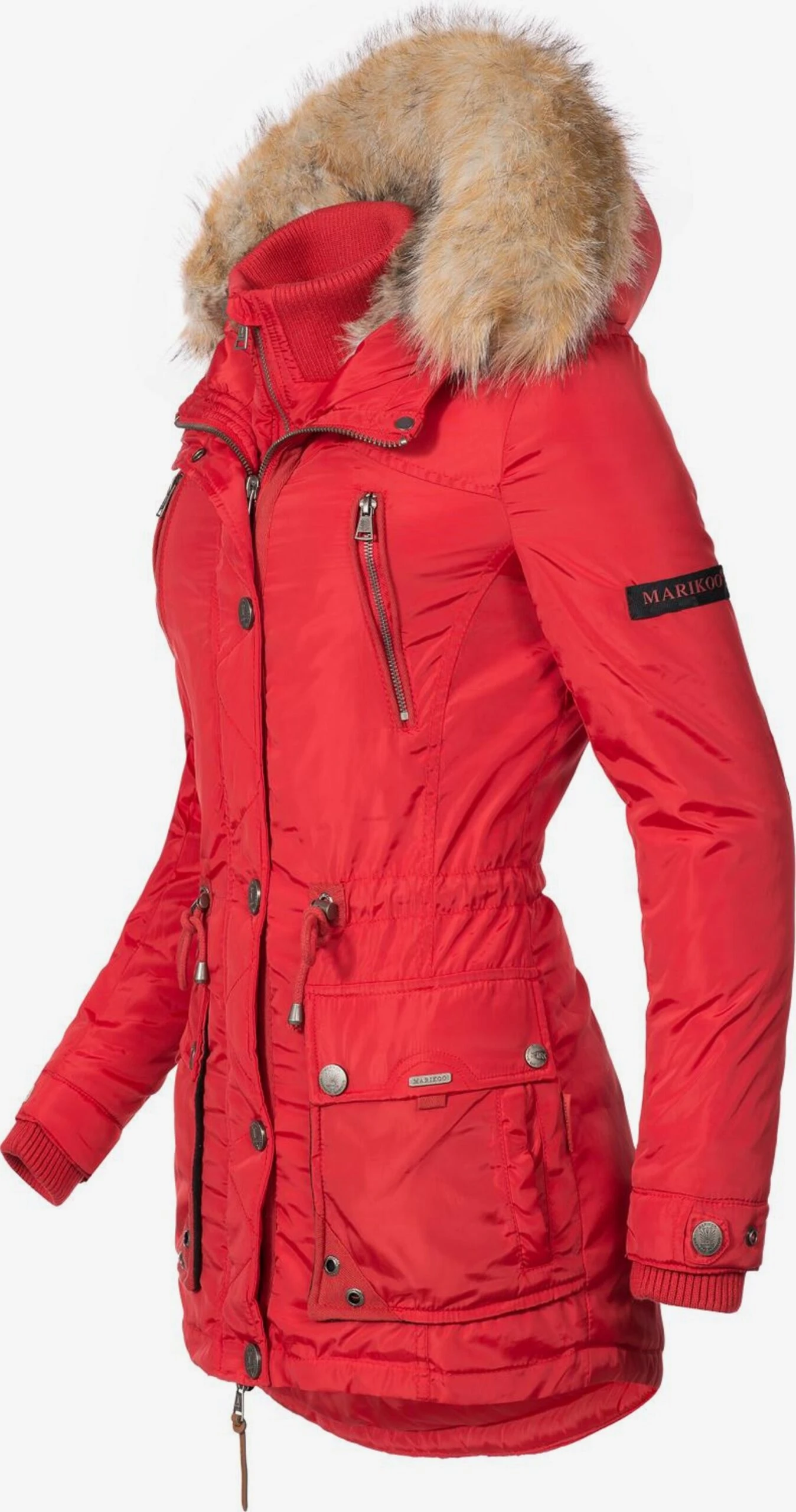 Marikoo Parkas Parka D’hiver Grinsekatze Femme Rouge 5 Marikoo Parkas Parka D’hiver Grinsekatze Femme Rouge – Image 3
