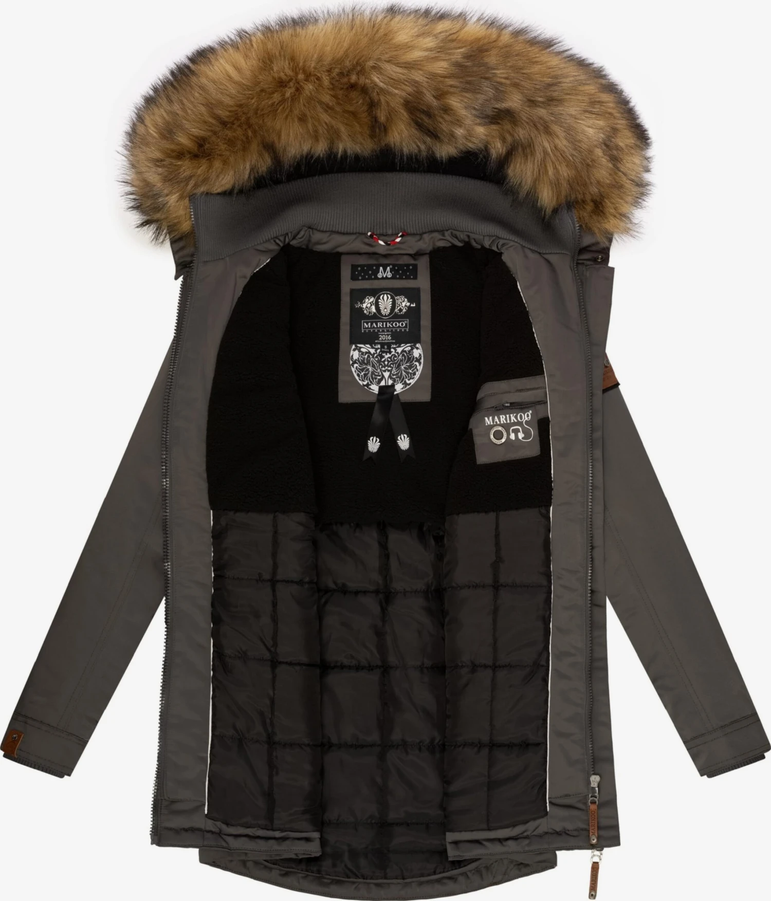 Marikoo Manteaux Dhiver Manteau D’hiver Sanakoo Femme Gris Foncé 8 Marikoo Manteaux Dhiver Manteau D’hiver Sanakoo Femme Gris Foncé – Image 6