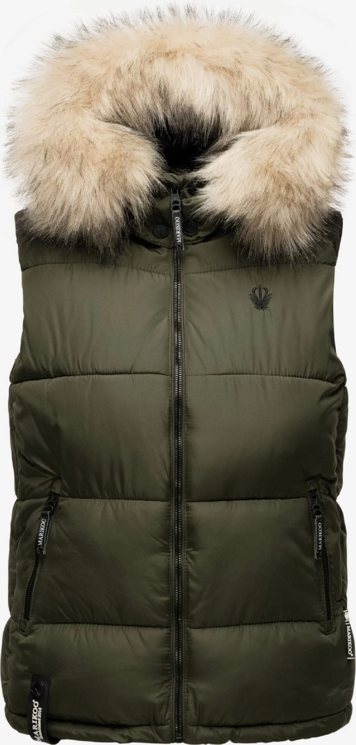 Marikoo Vestes Sans Manches Gilet Eisflöckchen Femme Olive 8 Marikoo Vestes Sans Manches Gilet Eisflöckchen Femme Olive – Image 6