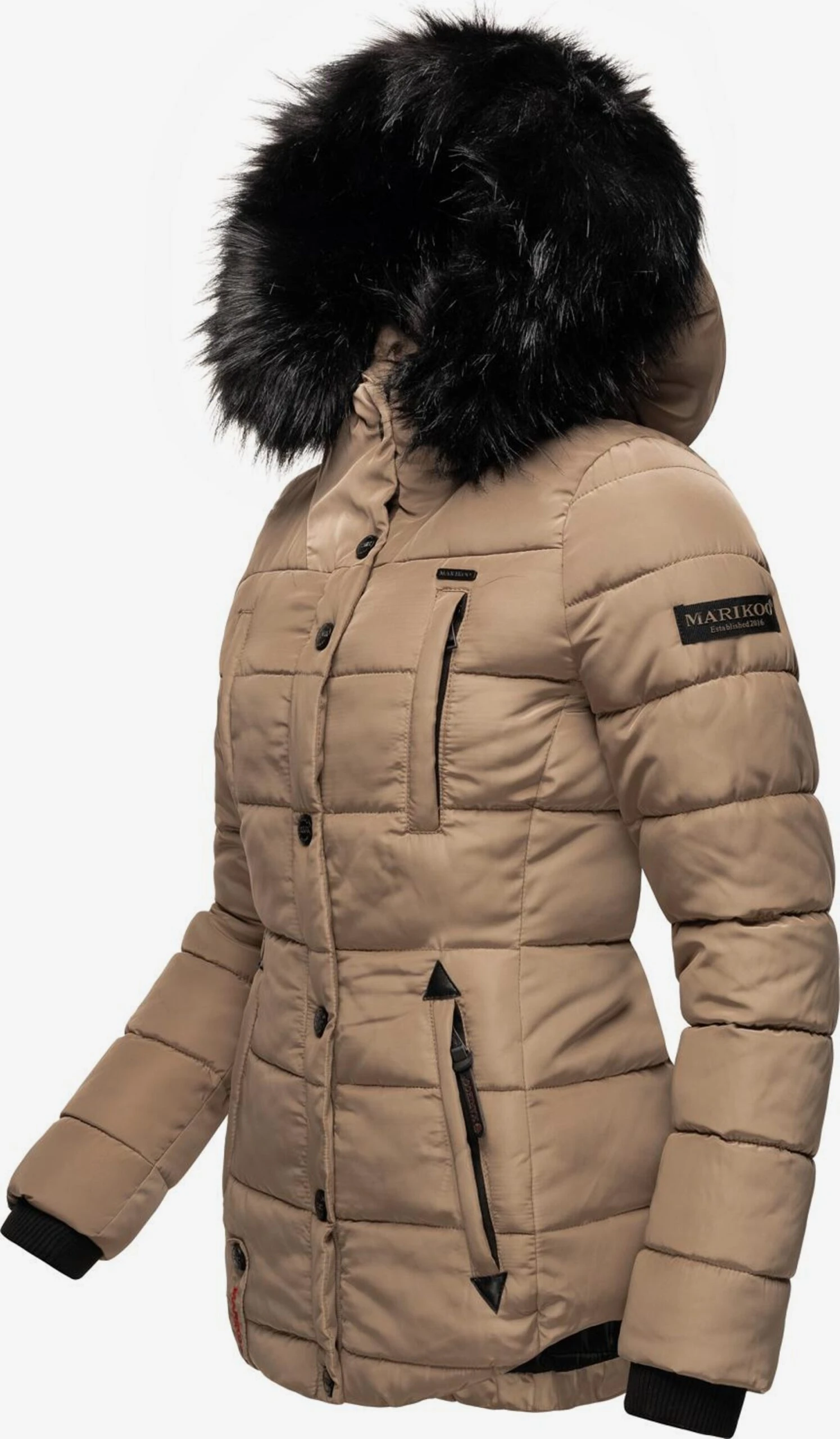 Marikoo Vestes Matelassées Veste D’hiver Lotusblüte Femme Marron 4 Marikoo Vestes Matelassées Veste D’hiver Lotusblüte Femme Marron – Image 2